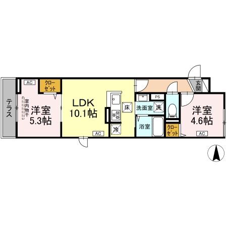 グラナーデ中村・106号室の間取り