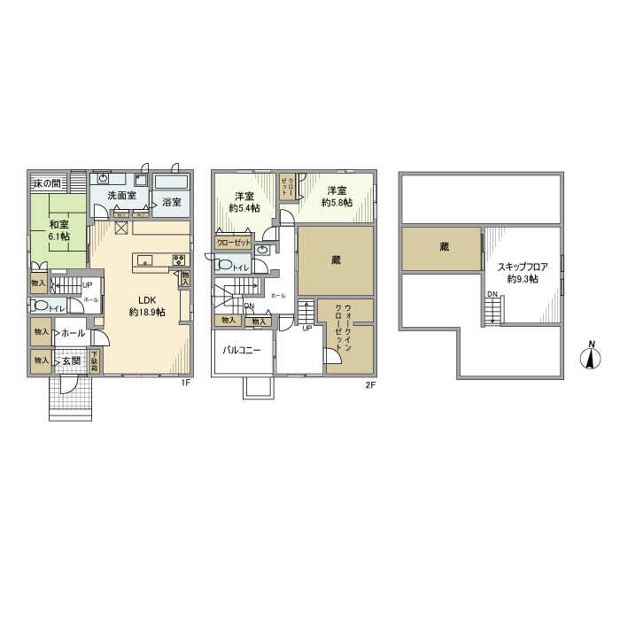 前熊一ノ井戸建の間取り