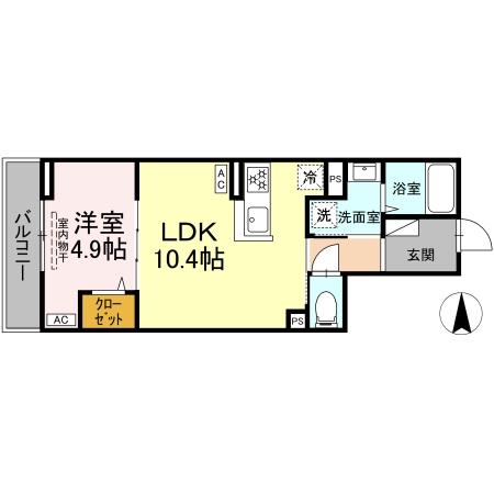グラナーデ中村・302号室の間取り