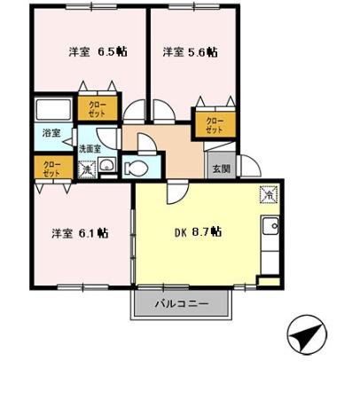 ラ・プリミエール城東 Bの間取り