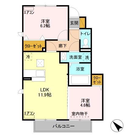 アネモス Aの間取り