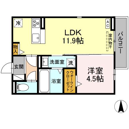 ソラーナ・クレスト・202号室の間取り