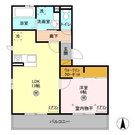 グレイスコートB棟・301号室の間取り