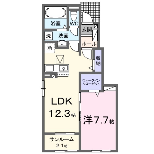 ヒカルサ豊橋柳生川Ⅰ・01030号室の間取り