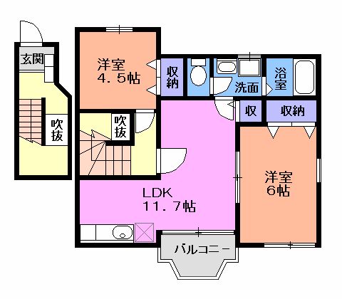 ビラアモールAの間取り