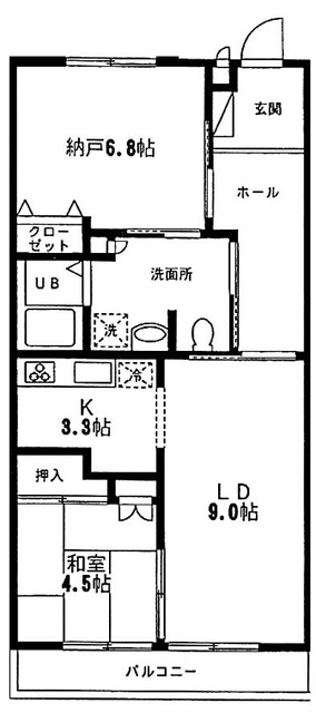 ユニバーサルみなみ台・203号室の間取り