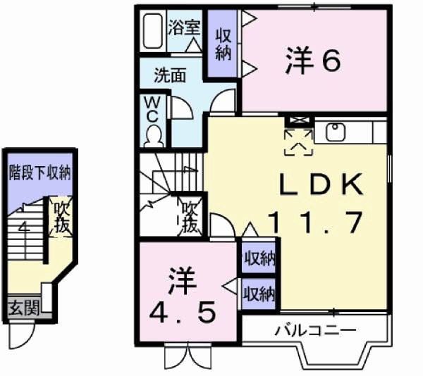 ヴェルハウズン Bの間取り