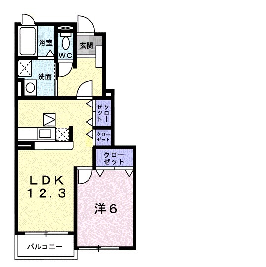 フィオーレ勝山Aの間取り