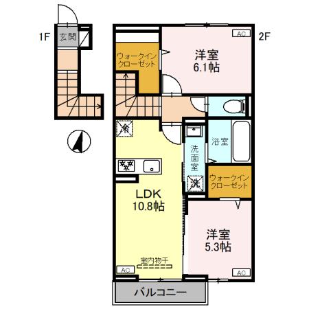Nextマム　B棟・201号室の間取り