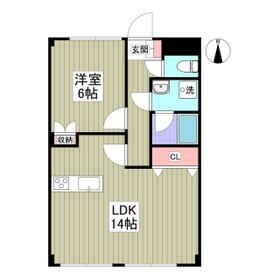 パームヴィラ鴨居・103号室の間取り
