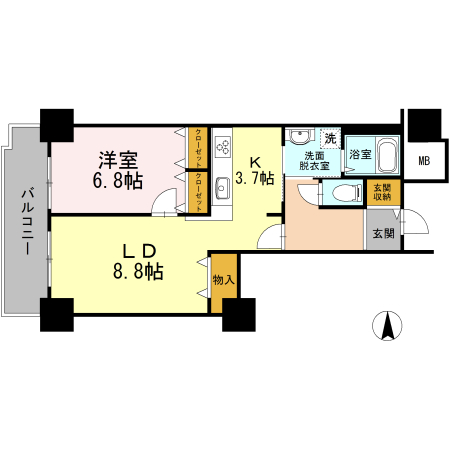 品川シーサイドビュータワー　Ⅰ・2714号室の間取り