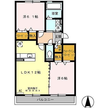 サンジュリア・202号室の間取り