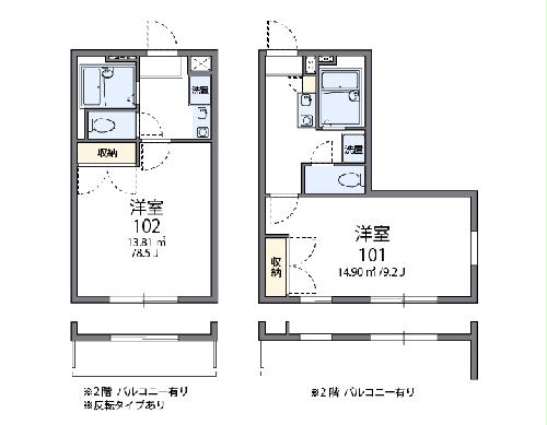 レオパレスベルヴィル湘南の間取り