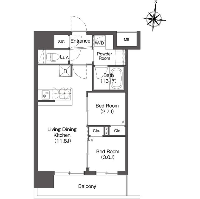 コンフォリア・リヴ新大阪西宮原ソルテラスの間取り