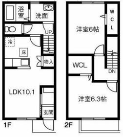 Maisonette land 上中の間取り