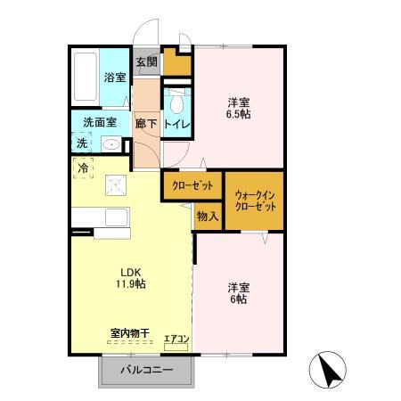 シュロス蒲地 Bの間取り