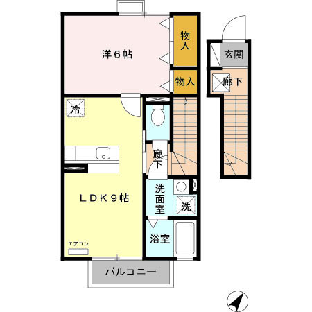 ローズコート西三島　Ｃ・202号室の間取り