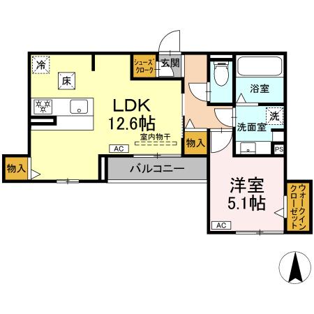 アン・ジュール中郷・302号室の間取り