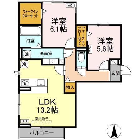 アン・ジュール中郷・303号室の間取り