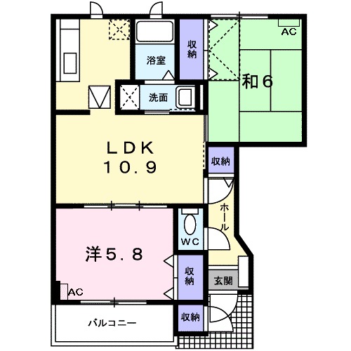 Lion 柊 Aの間取り