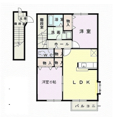 ラフィーネ花塚Bの間取り