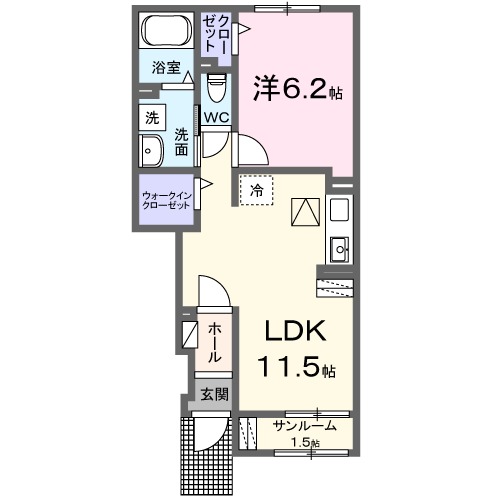 エトワール　Ｂ・01020号室の間取り
