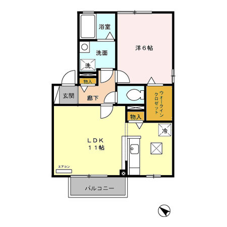 メゾン・ボヌール Bの間取り