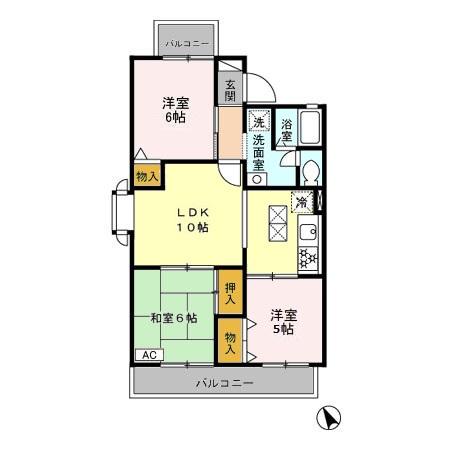 グランドサン 壱弐参伍番館の間取り