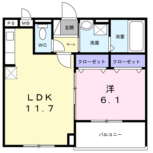 コンチェルト・02020号室の間取り