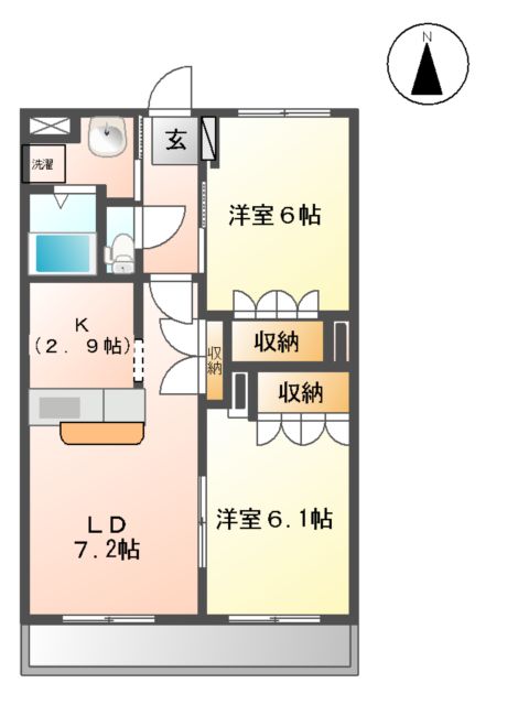 ブリリアントガーデンBの間取り