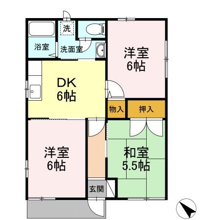 ソレアード Aの間取り