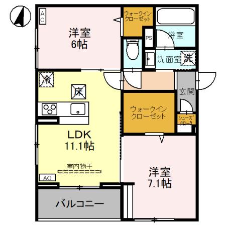 雅・101号室の間取り
