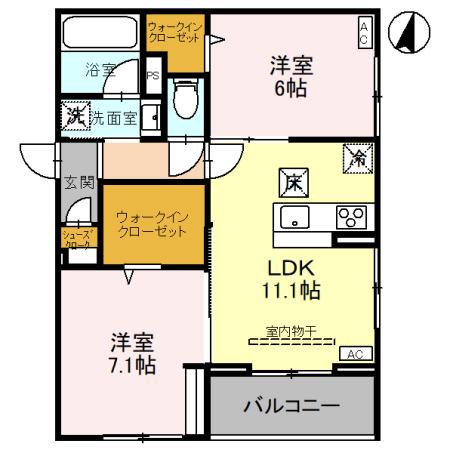 雅・105号室の間取り