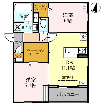 雅・205号室の間取り