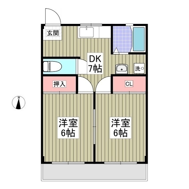 上里ハイツAの間取り