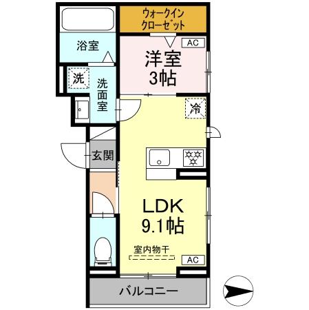 Celeste(セレスト)・301号室の間取り
