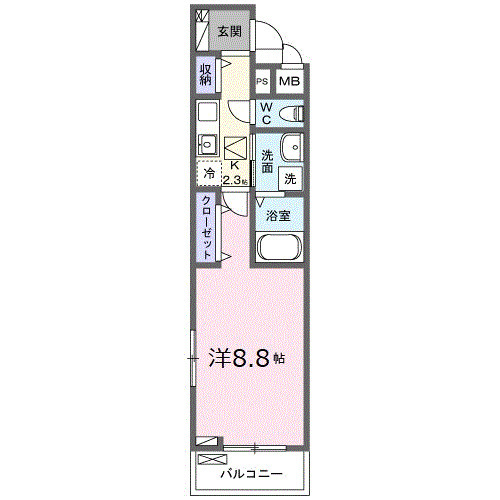 ベルクワルツ大船・01060号室の間取り