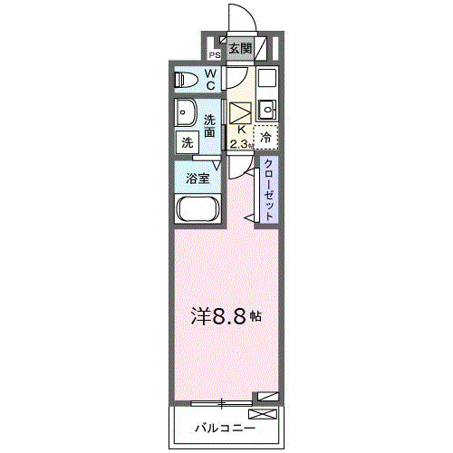 ベルクワルツ大船・02040号室の間取り