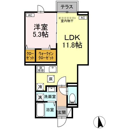 セレスティア中町・101号室の間取り