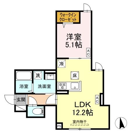 セレスティア中町・105号室の間取り