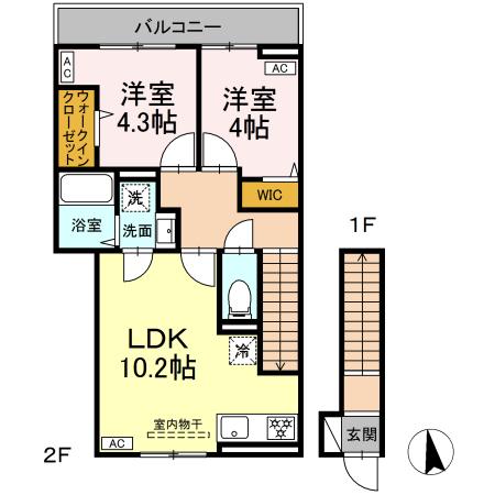 セレスティア中町・201号室の間取り