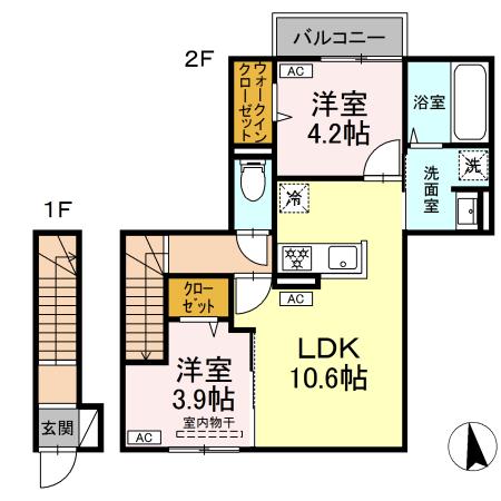 セレスティア中町・203号室の間取り
