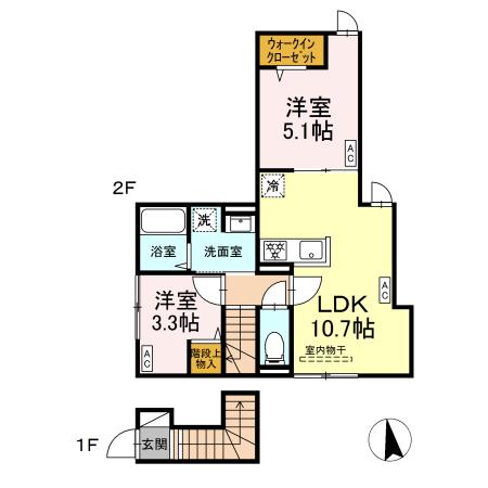 セレスティア中町・205号室の間取り
