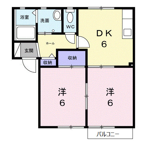 下藪田の完工年月(1998年10月)築の賃貸アパートの間取り