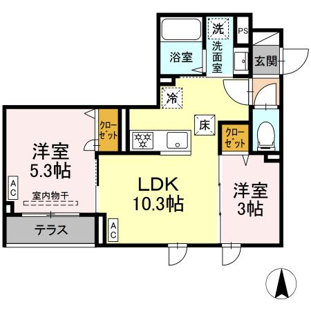 （仮称）南花畑3丁目PJ・101号室の間取り