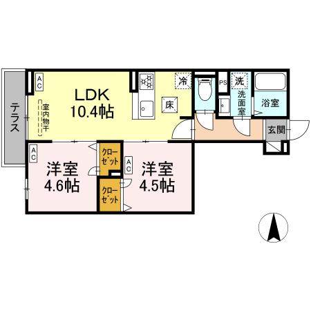 （仮称）南花畑3丁目PJ・102号室の間取り