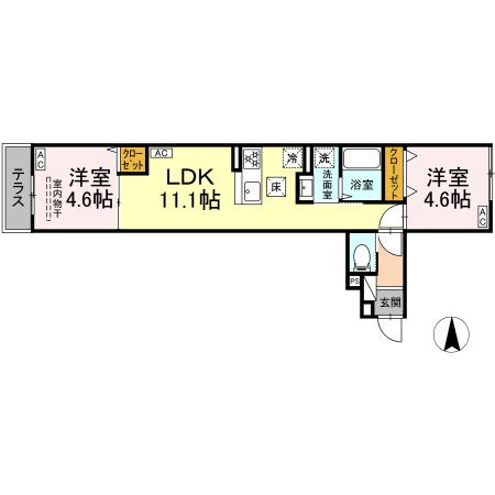 （仮称）南花畑3丁目PJ・105号室の間取り