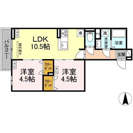 （仮称）南花畑3丁目PJ・203号室の間取り