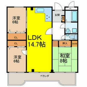ロイヤル芝原南館の間取り