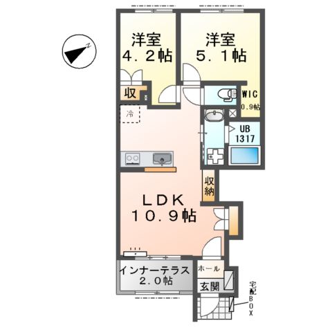 トゥインクル カワナの間取り
